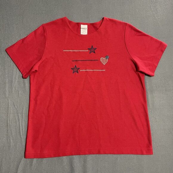 Links Blouse Vintage Fourth of July Independence Day Womens Size XL Red‎ - Picture 1 of 5